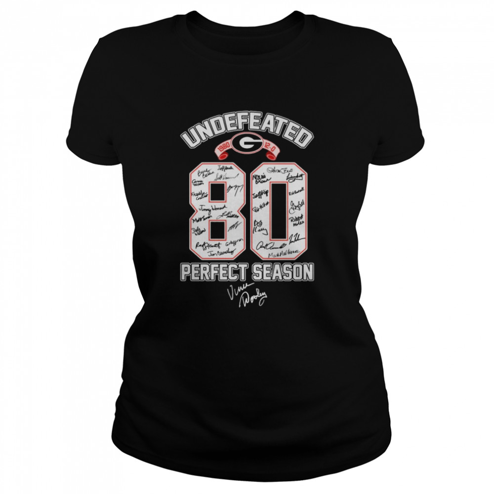 Georgia Football Shirt Undefeated 80 Perfect Season Signatures