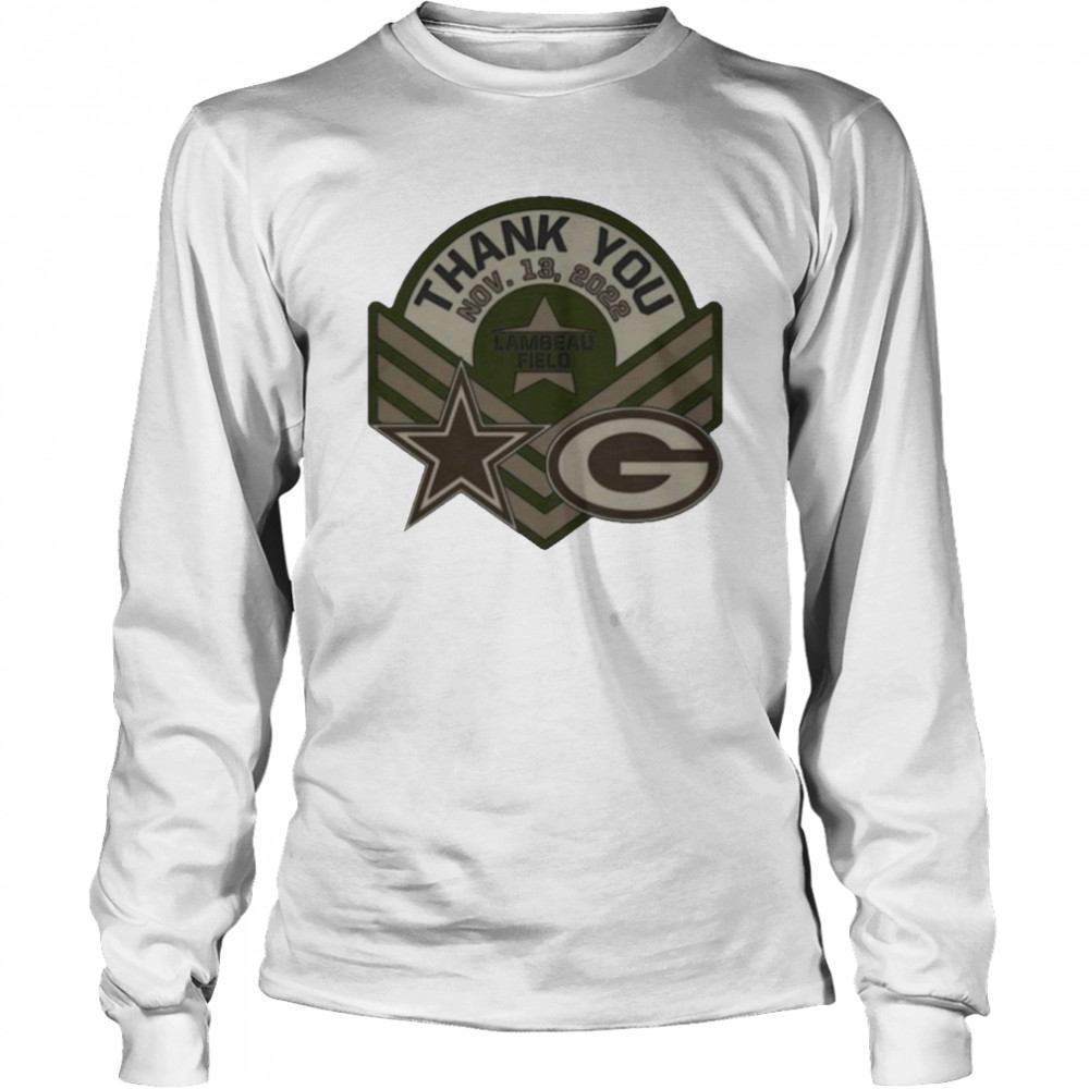 Packers Vs. Cowboys Thank You Nov 13 2022 Lambeau Field Long Sleeved T-shirt