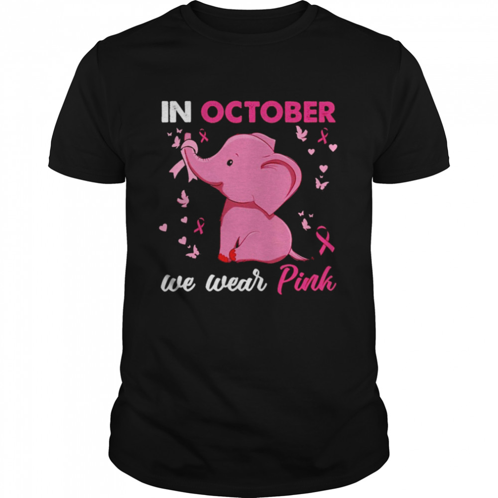 Elephant Breast cancer in October we wear pink shirt Classic Men's T-shirt