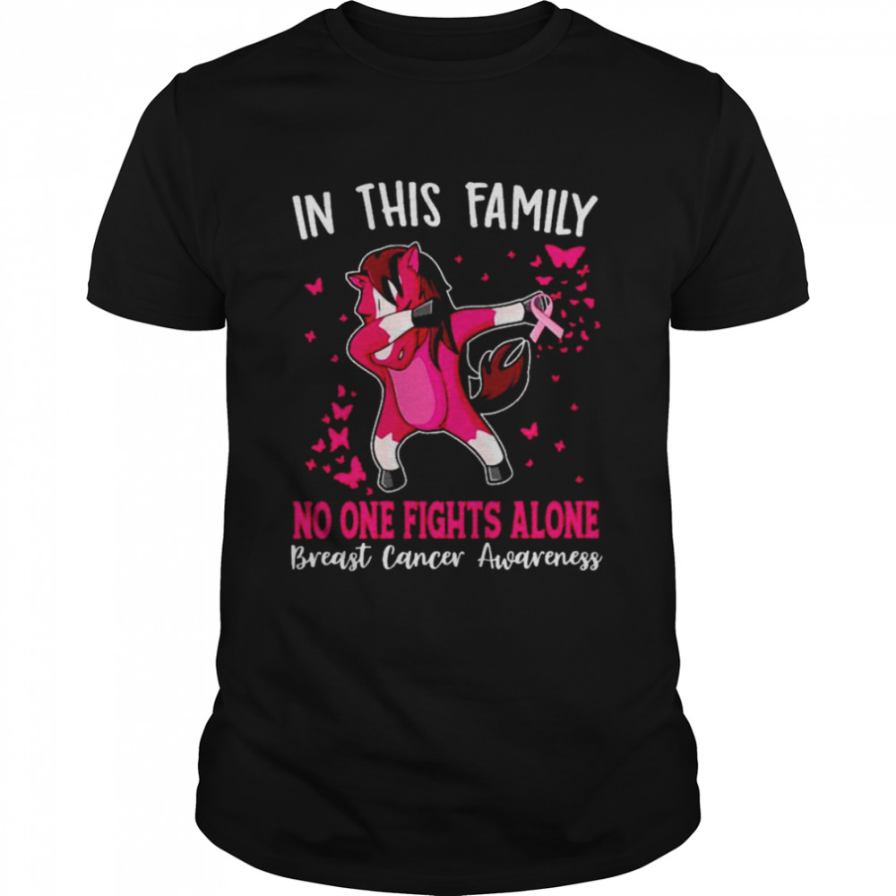 Horse Breast cancer in this family no one fights alone shirt Classic Men's T-shirt