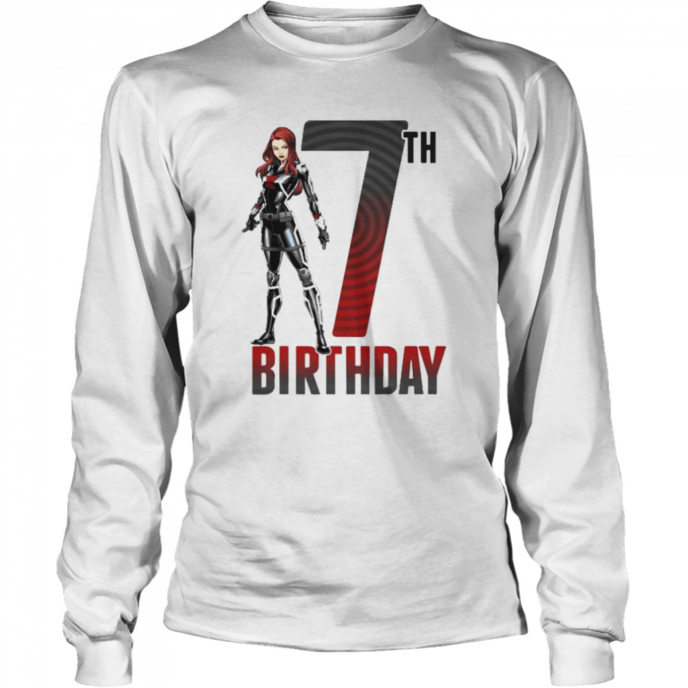 Marvel Black Widow 7Th Birthday Graphic Long Sleeved T-shirt