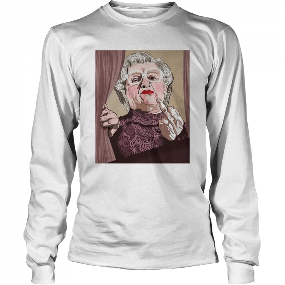 Middle Finger Mrs Doubtfire Art Long Sleeved T-shirt