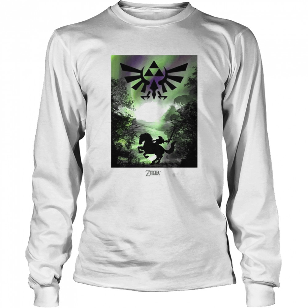 Nintendo Zelda Link Epona Hyrule Aurora Long Sleeved T-shirt