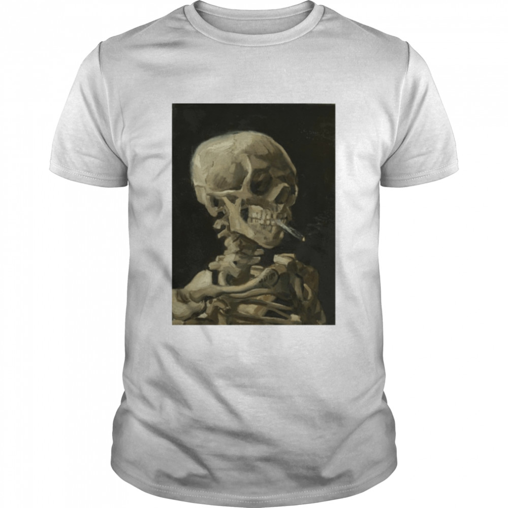 Skeleton smoking a cigarette in 1886 shirt Classic Men's T-shirt