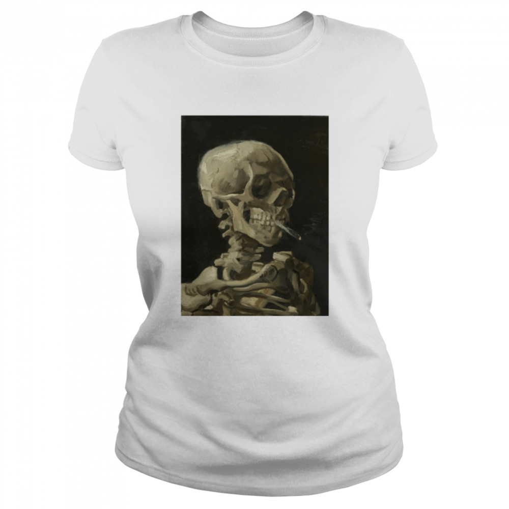 Skeleton smoking a cigarette in 1886 shirt Classic Women's T-shirt