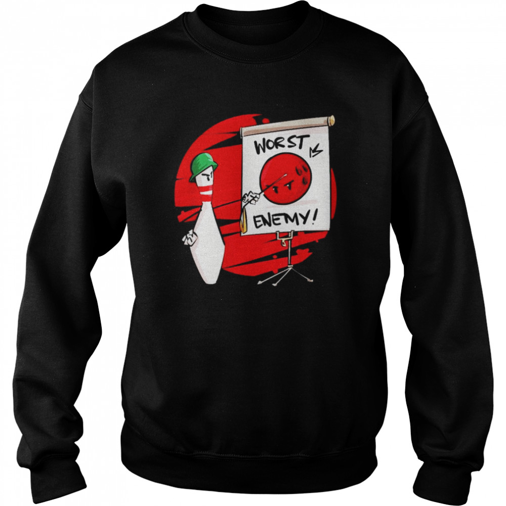 worst enemy army pin retro bowling shirt Unisex Sweatshirt