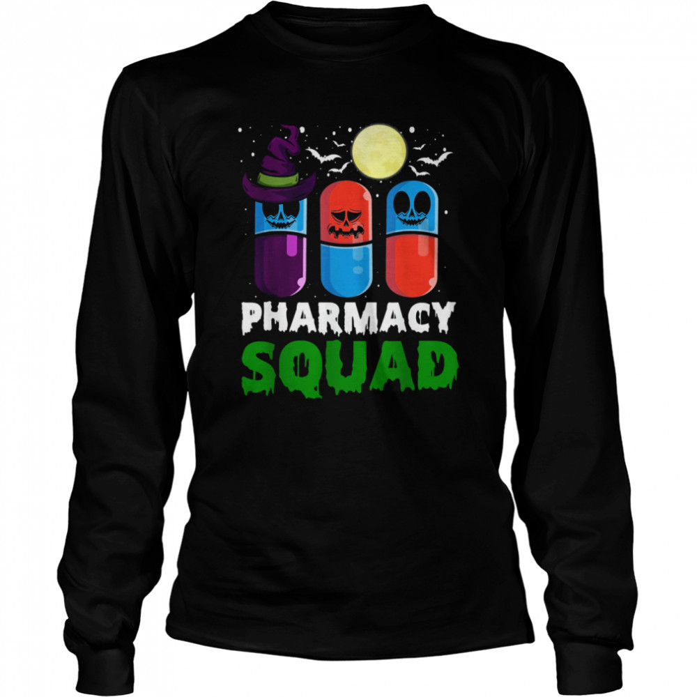 Pills Pharmacist Costume Halloween Pharmacy Squad T- Long Sleeved T-shirt