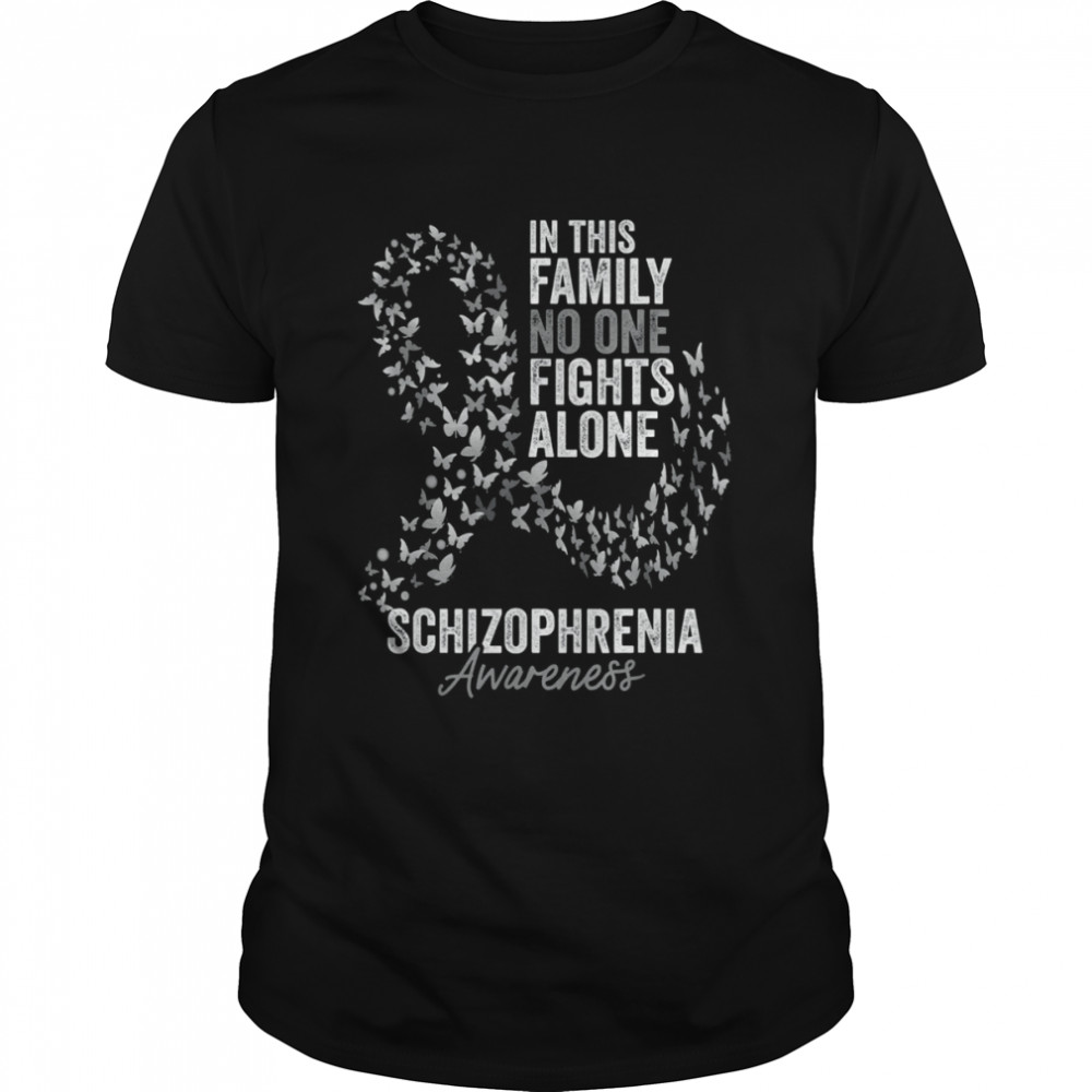 Schizophrenia Awareness Month Butterflies Silver Ribbon T- Classic Men's T-shirt