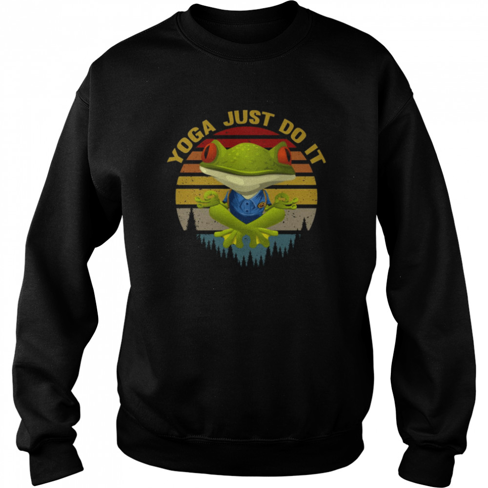 Yoga Just Do It Vintage Retro Frog shirt Unisex Sweatshirt