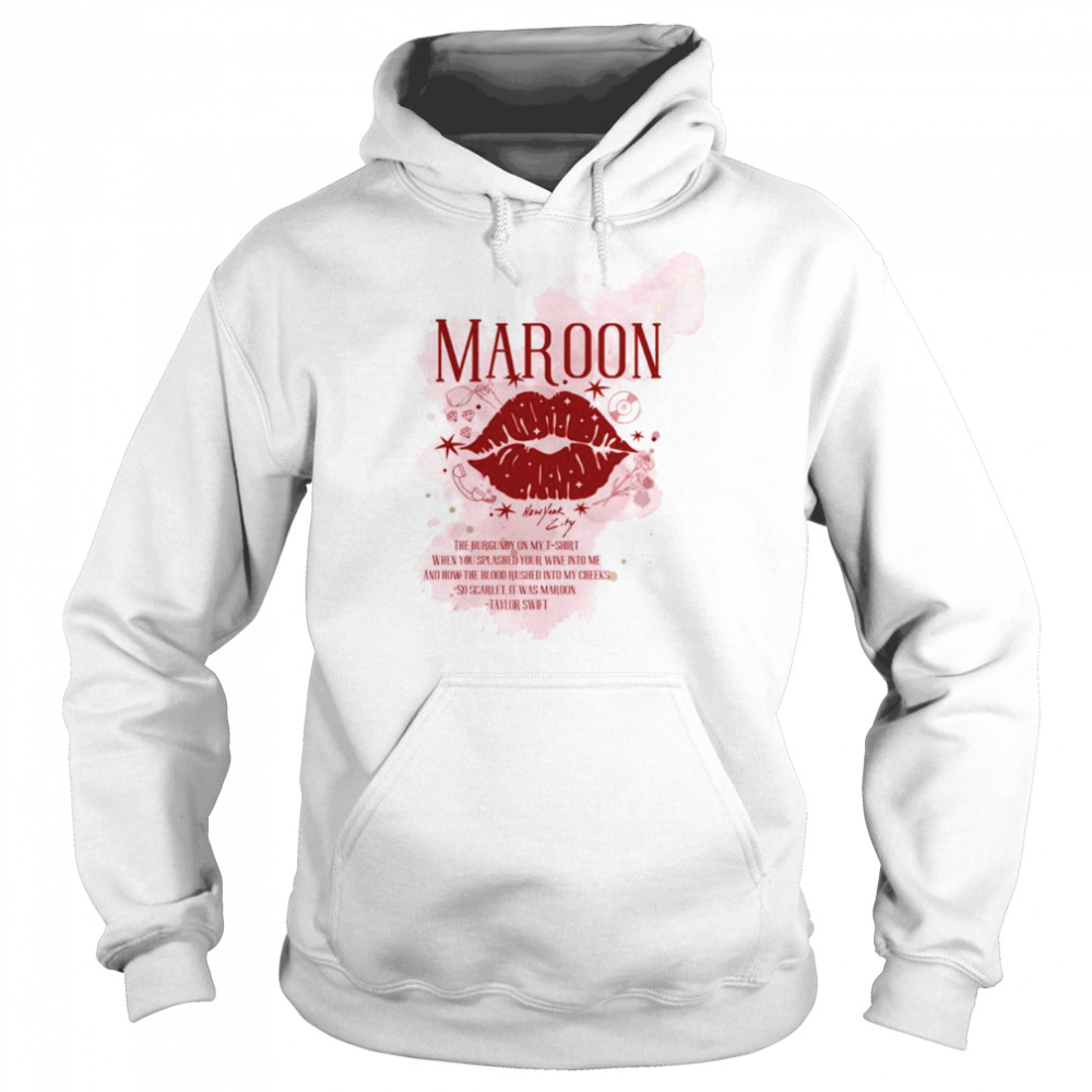 The Burgundy On My T- Maroon – Midnights Album Ts Taylor shirt Unisex Hoodie