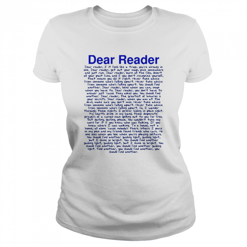 Ts Taylor Swft Midnights Dear Reader Entire Song shirt Classic Women's T-shirt