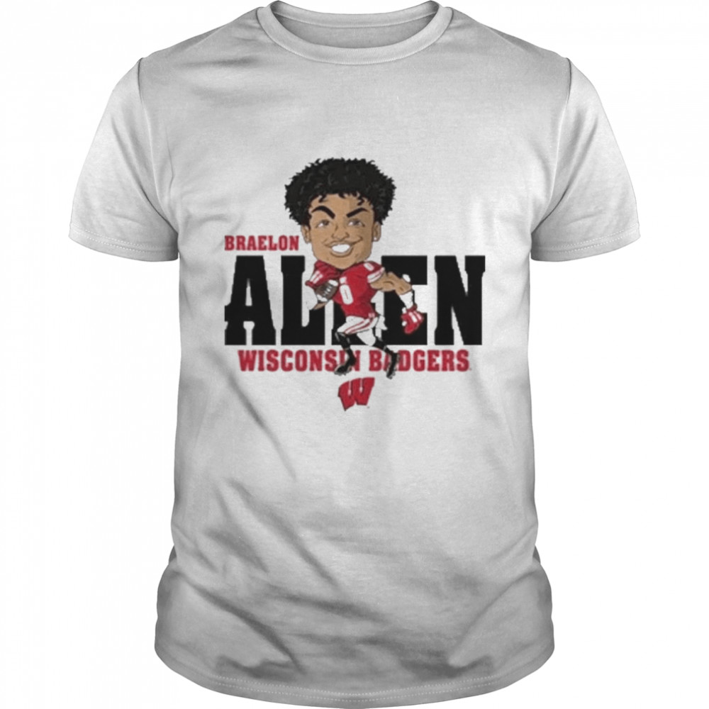 Wisconsin Badgers white Braelon Allen drawing t-shirt Classic Men's T-shirt