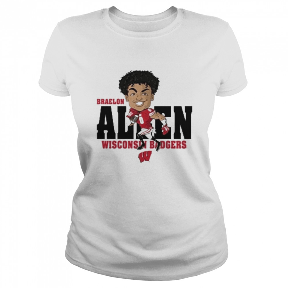 Wisconsin Badgers white Braelon Allen drawing t-shirt Classic Women's T-shirt