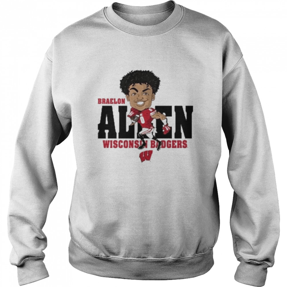 Wisconsin Badgers white Braelon Allen drawing t-shirt Unisex Sweatshirt