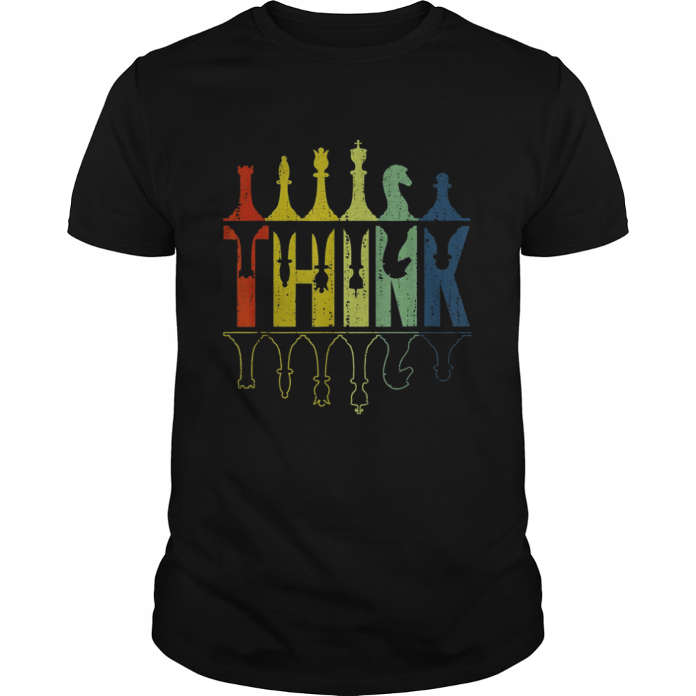 Think Retro Vintage Chess Pieces Player T- Classic Men's T-shirt