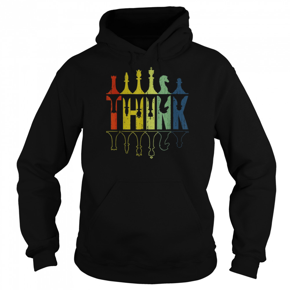 Think Retro Vintage Chess Pieces Player T- Unisex Hoodie