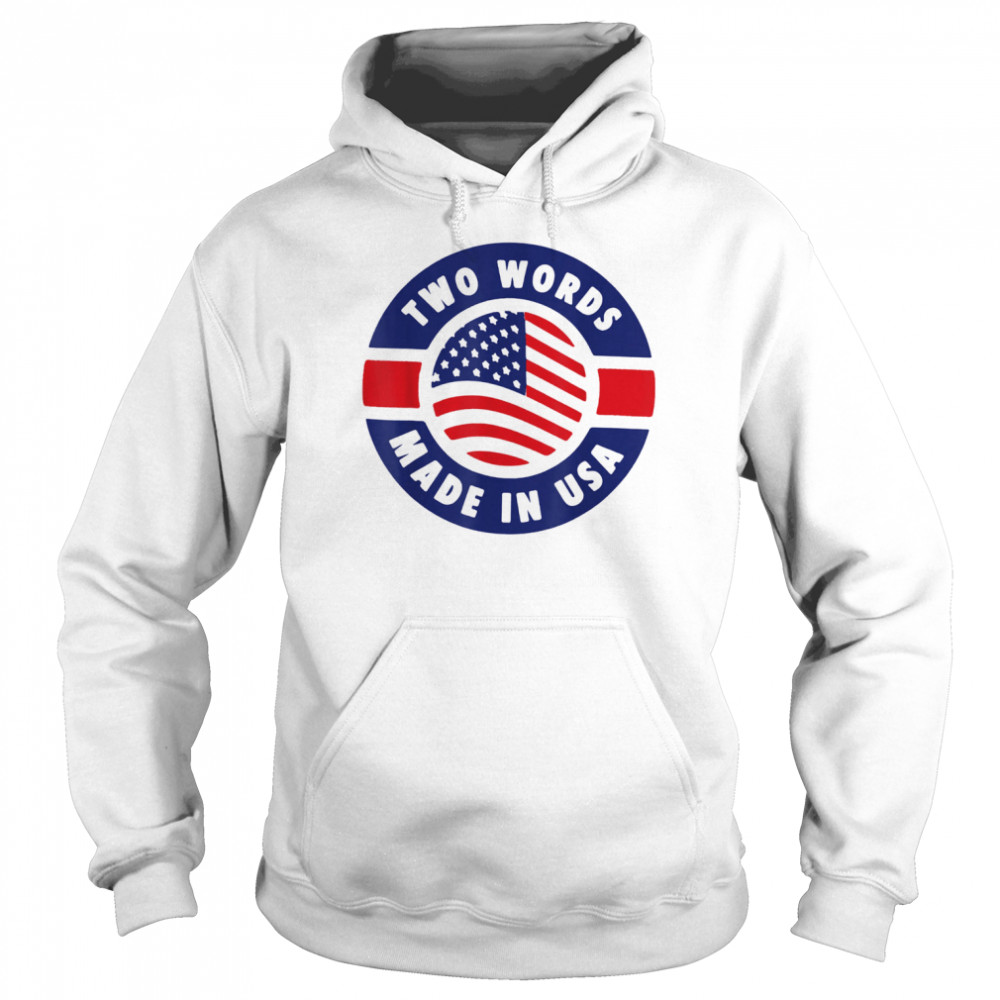 Two Words Made In America Anti-Biden USA Flag T- Unisex Hoodie