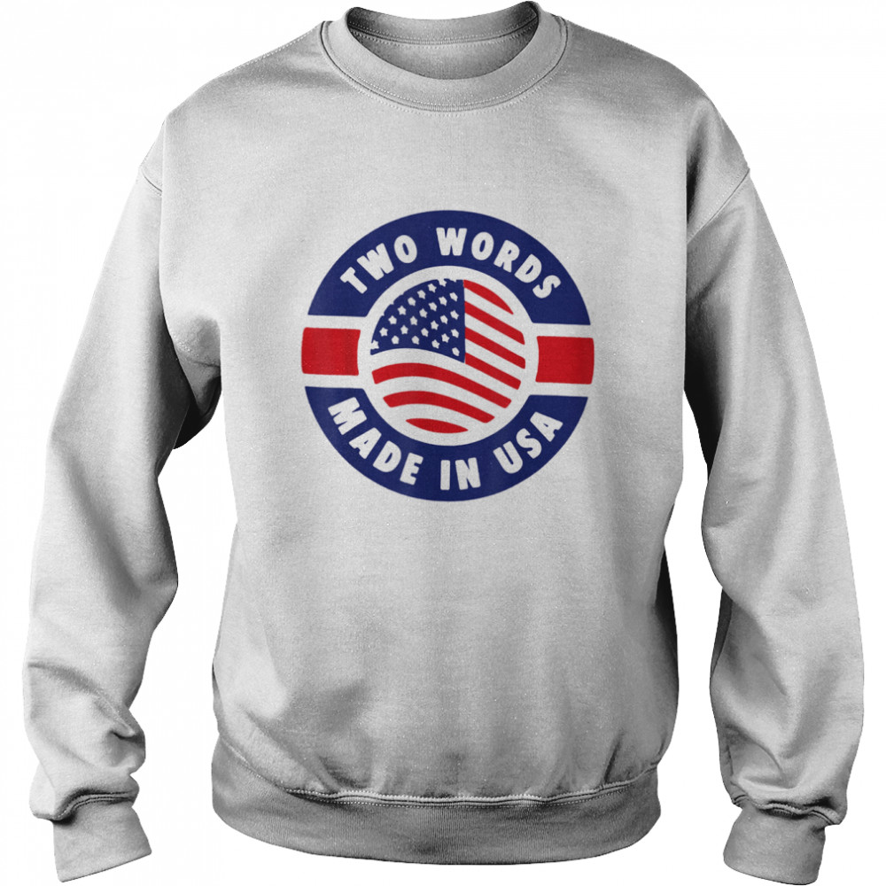 Two Words Made In America Anti-Biden USA Flag T- Unisex Sweatshirt