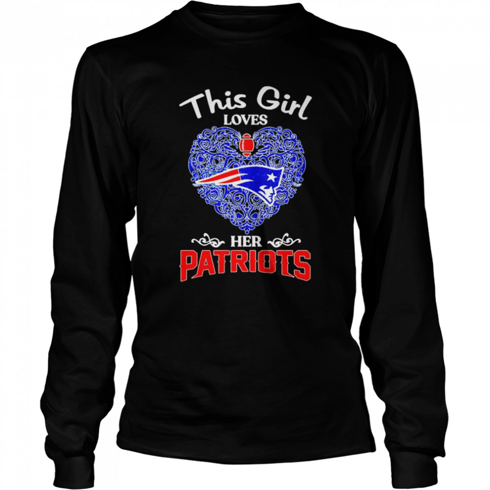 This Girl Loves Her Patriots Football - New England Patriots - Baseball T- Shirt