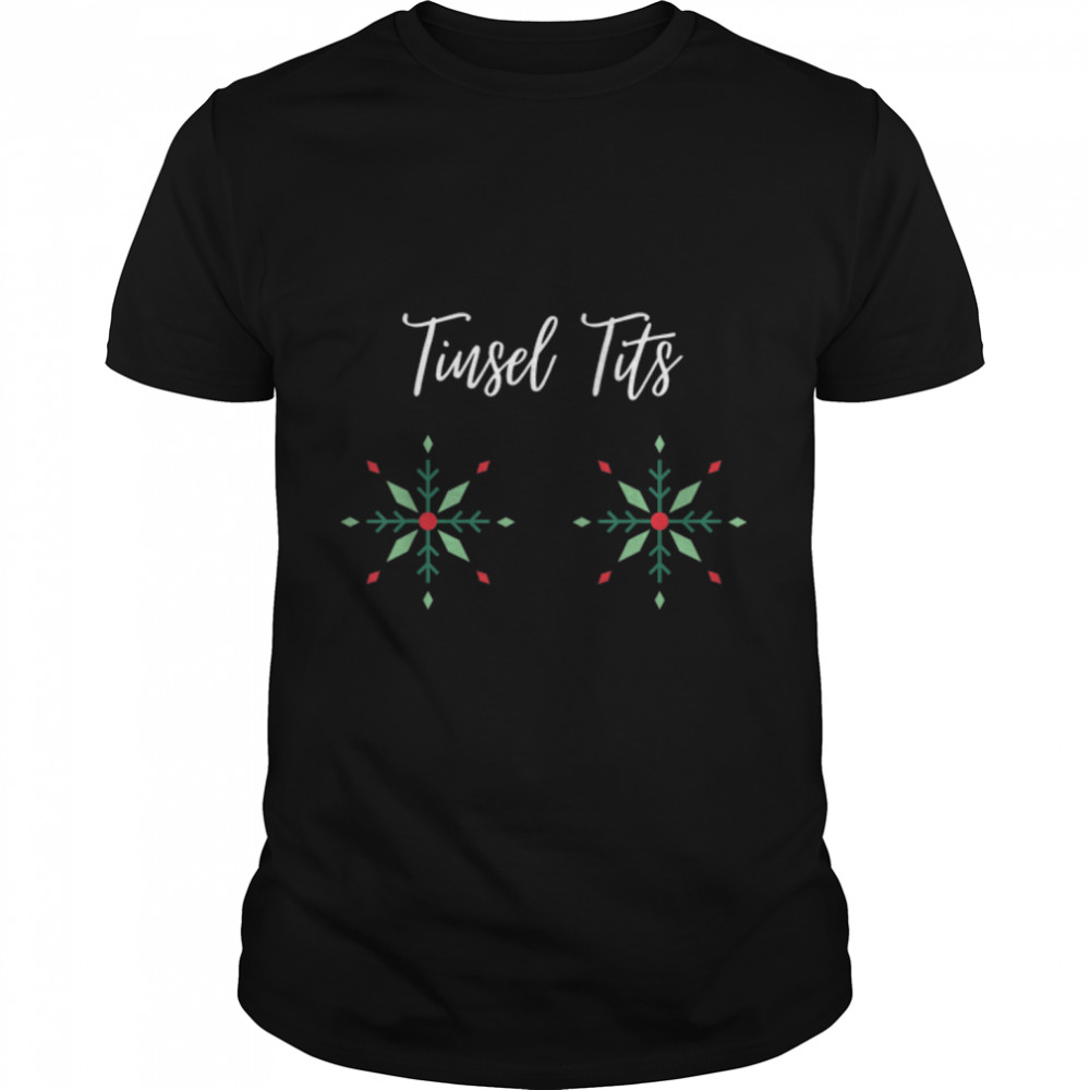 Tinsel Tits & Jingle Balls Funny Matching Couple Chestnuts T-Shirt B0BM9TS6F7