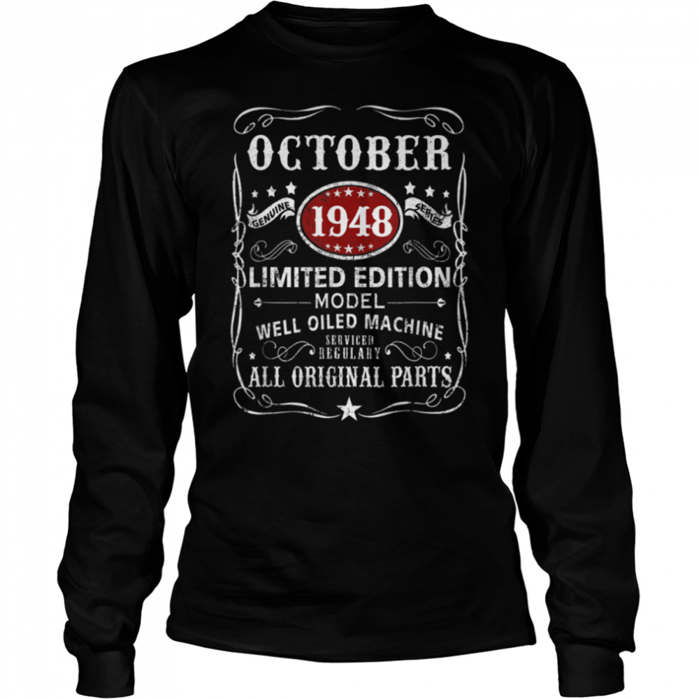 74 Years Old Gifts Decoration October 1948 74th Birthday T- B0BF9S84KH Long Sleeved T-shirt