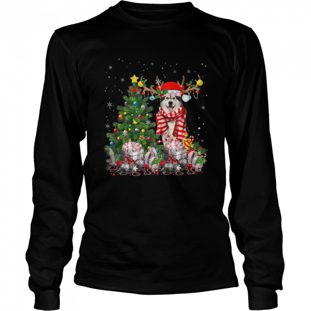 Alaskan Malamute Dog Lover Matching Santa Christmas Tree T- B0BN8QZM4V Long Sleeved T-shirt