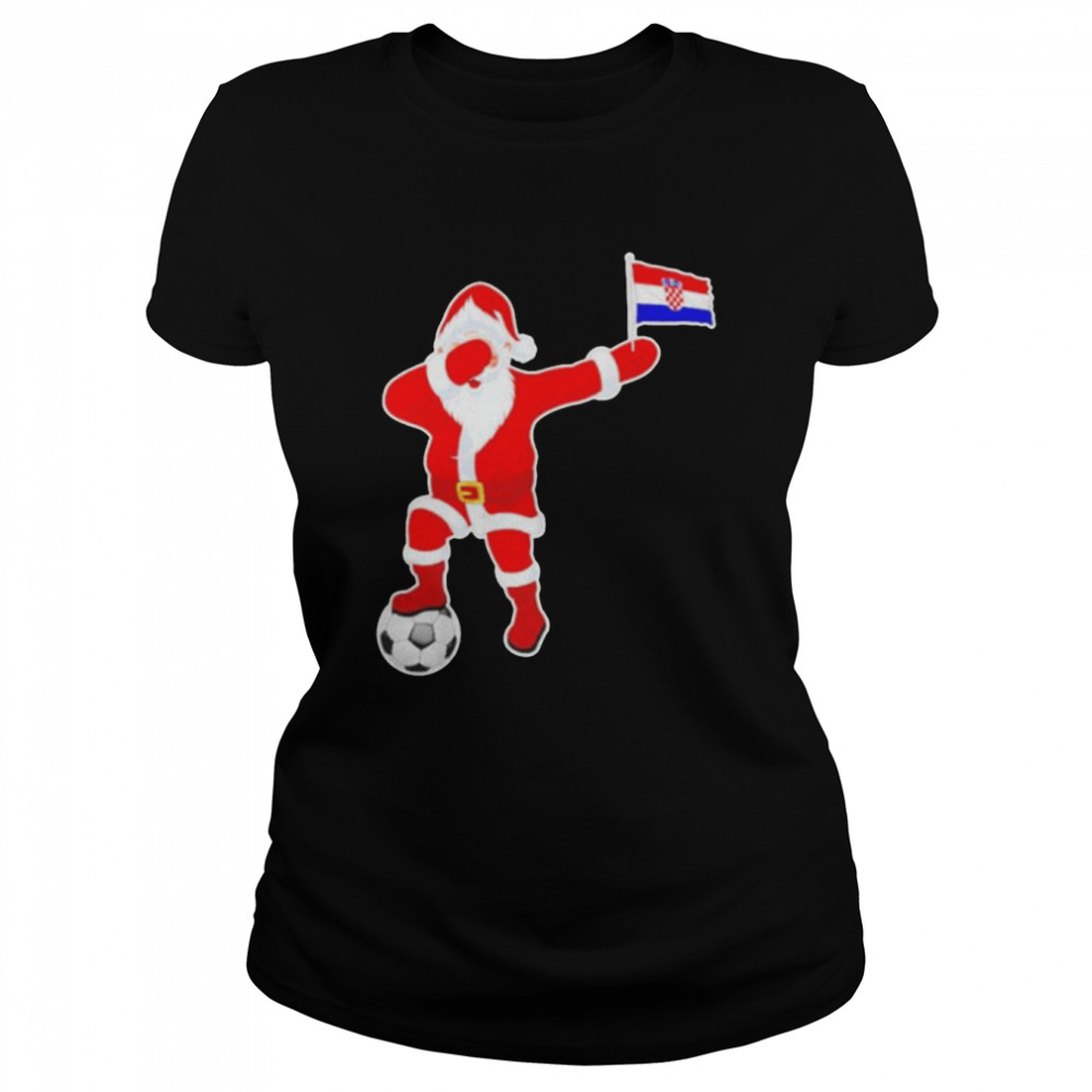 Best croatia soccer dabbing Santa Christmas Croatian flag shirt Classic Women's T-shirt