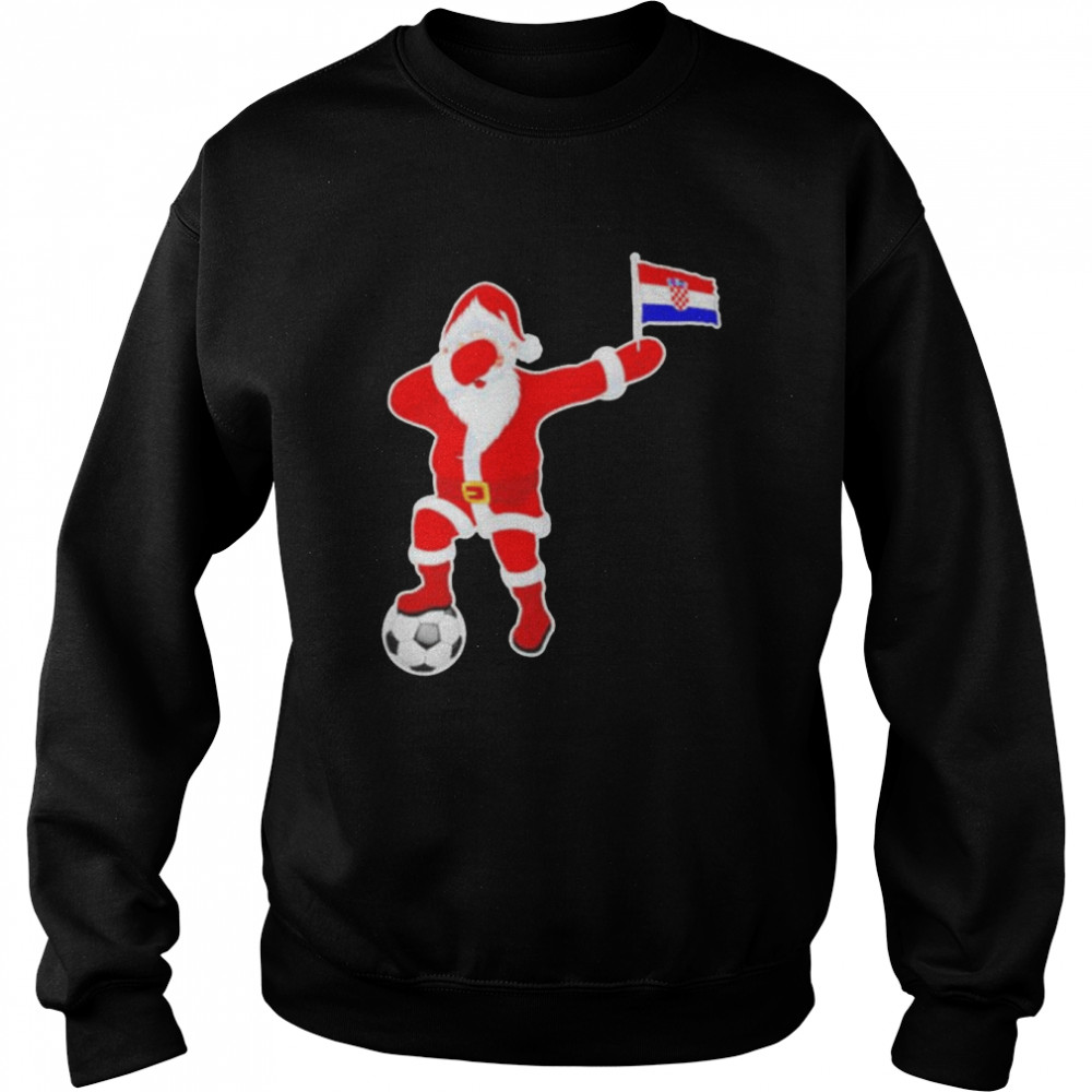 Best croatia soccer dabbing Santa Christmas Croatian flag shirt Unisex Sweatshirt