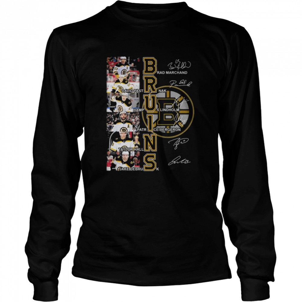 Boston Bruins Brad Marchand David Pastrnak Signatures shirt Long Sleeved T-shirt