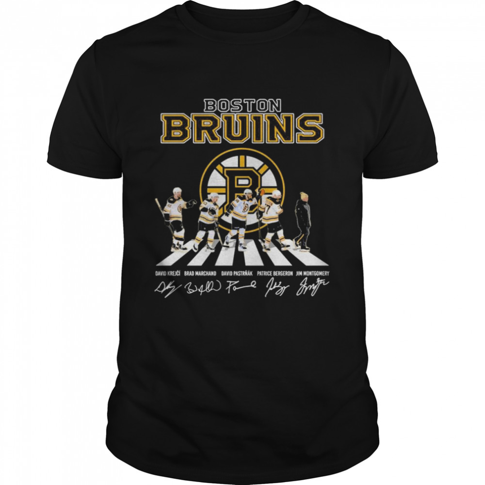Boston Bruins Krejci Marchand Pastrnak Bergeron And Montgomery Abbey Road Signatures Shirt