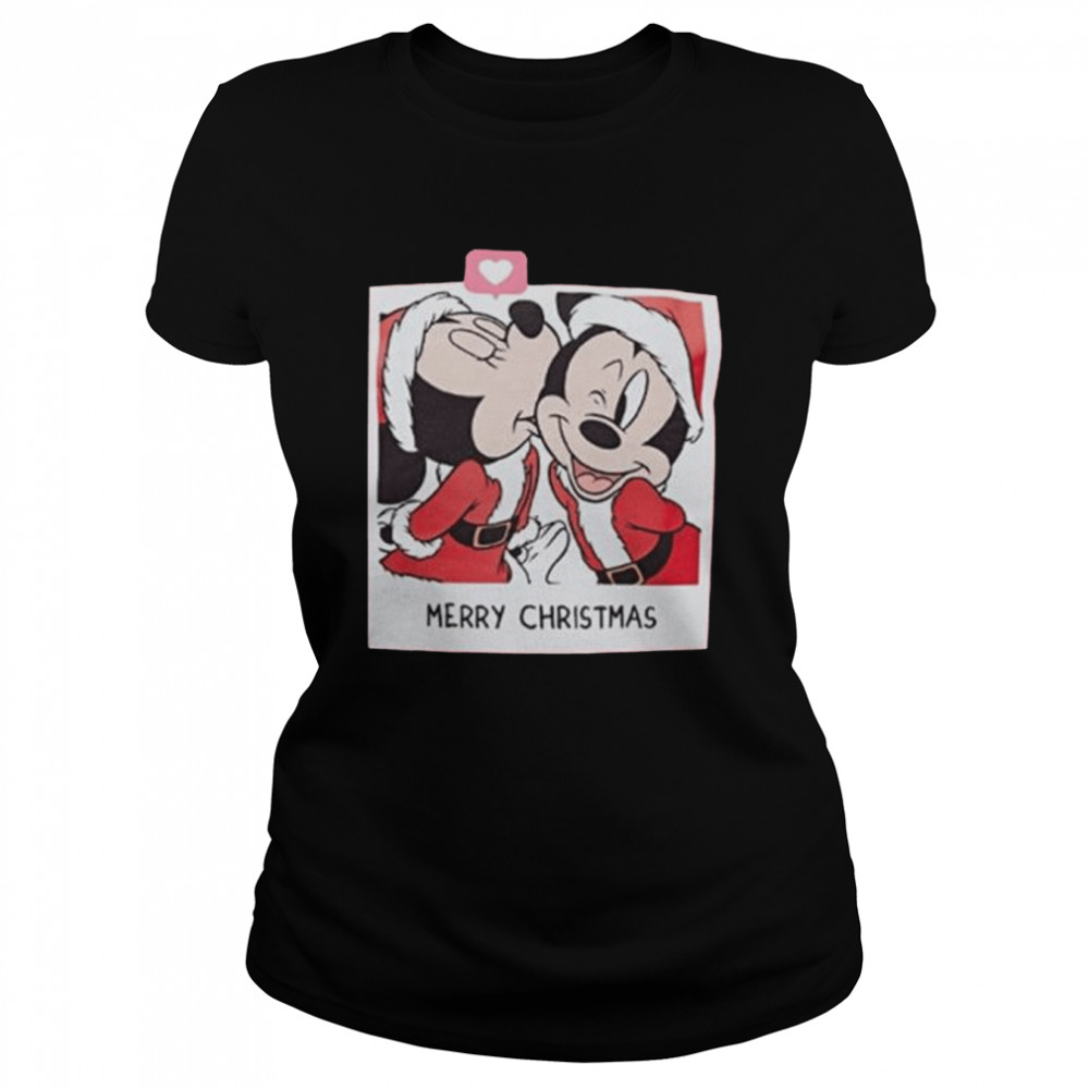 Cheap santa mickey mouse and minnie disney Christmas shirt Classic Women's T-shirt