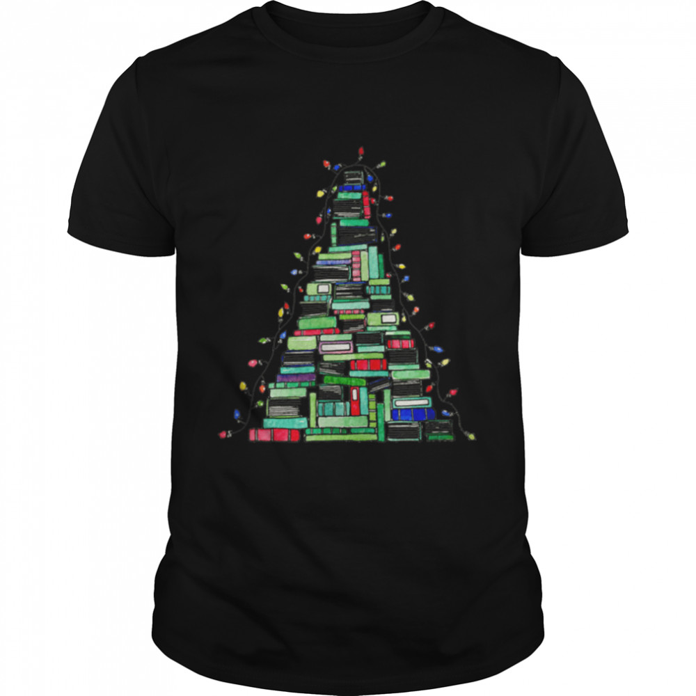 Christmas Book Tree Family Pajamas T-Shirt B0BN8VZ2MW