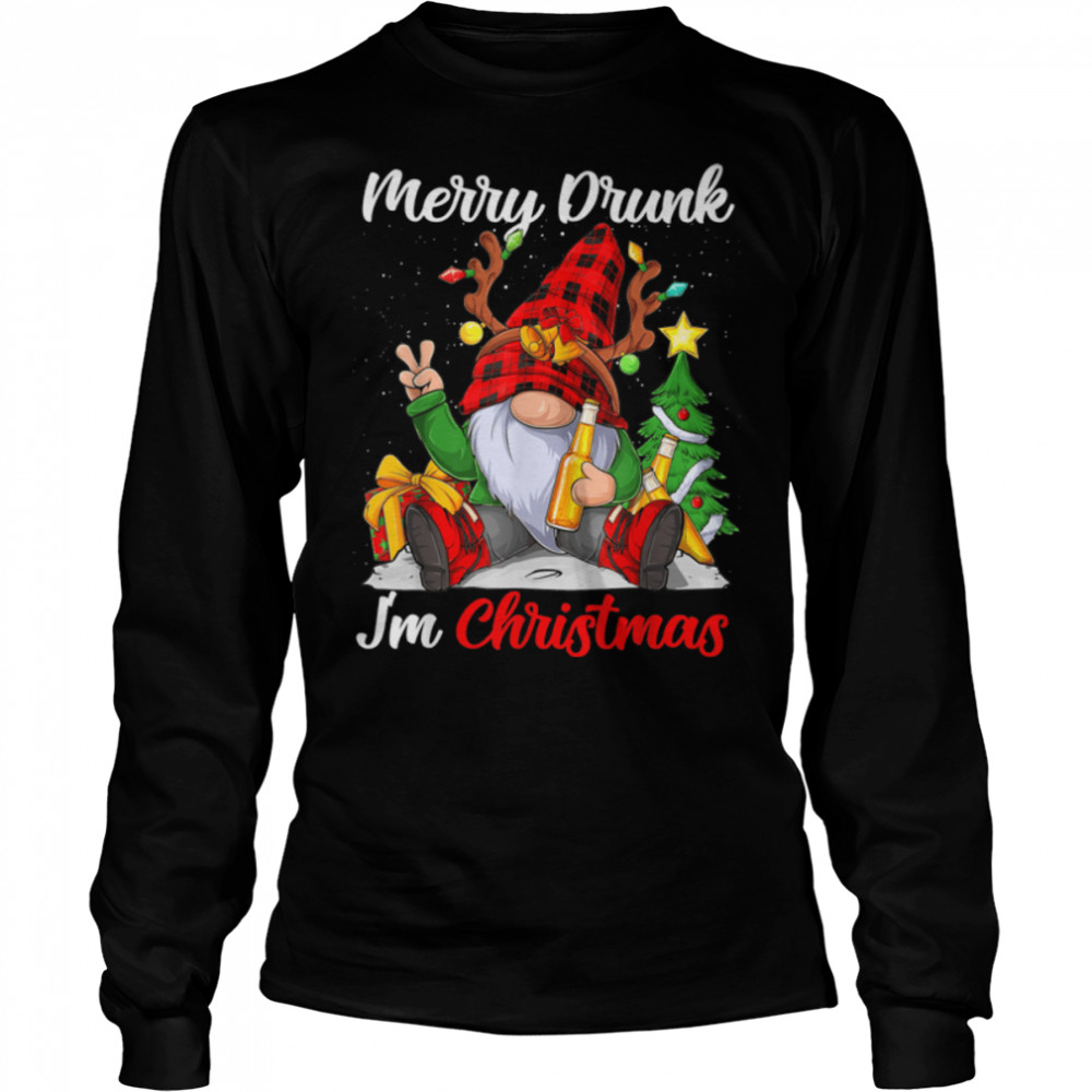 Funny Merry Drunk I'm Christmas Matching Beer Lover Pajama T- B0BN8PYVZF Long Sleeved T-shirt