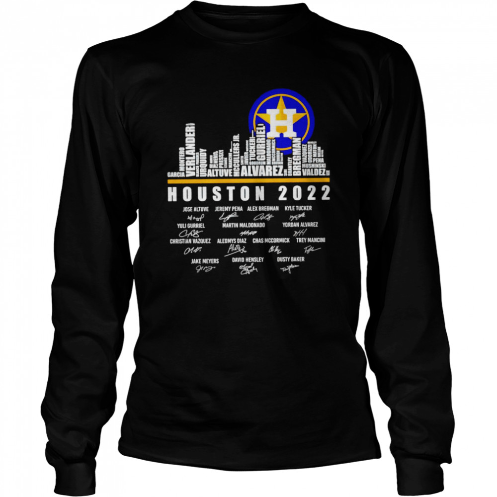Houston Astros 2022 teams player signatures shirt Long Sleeved T-shirt