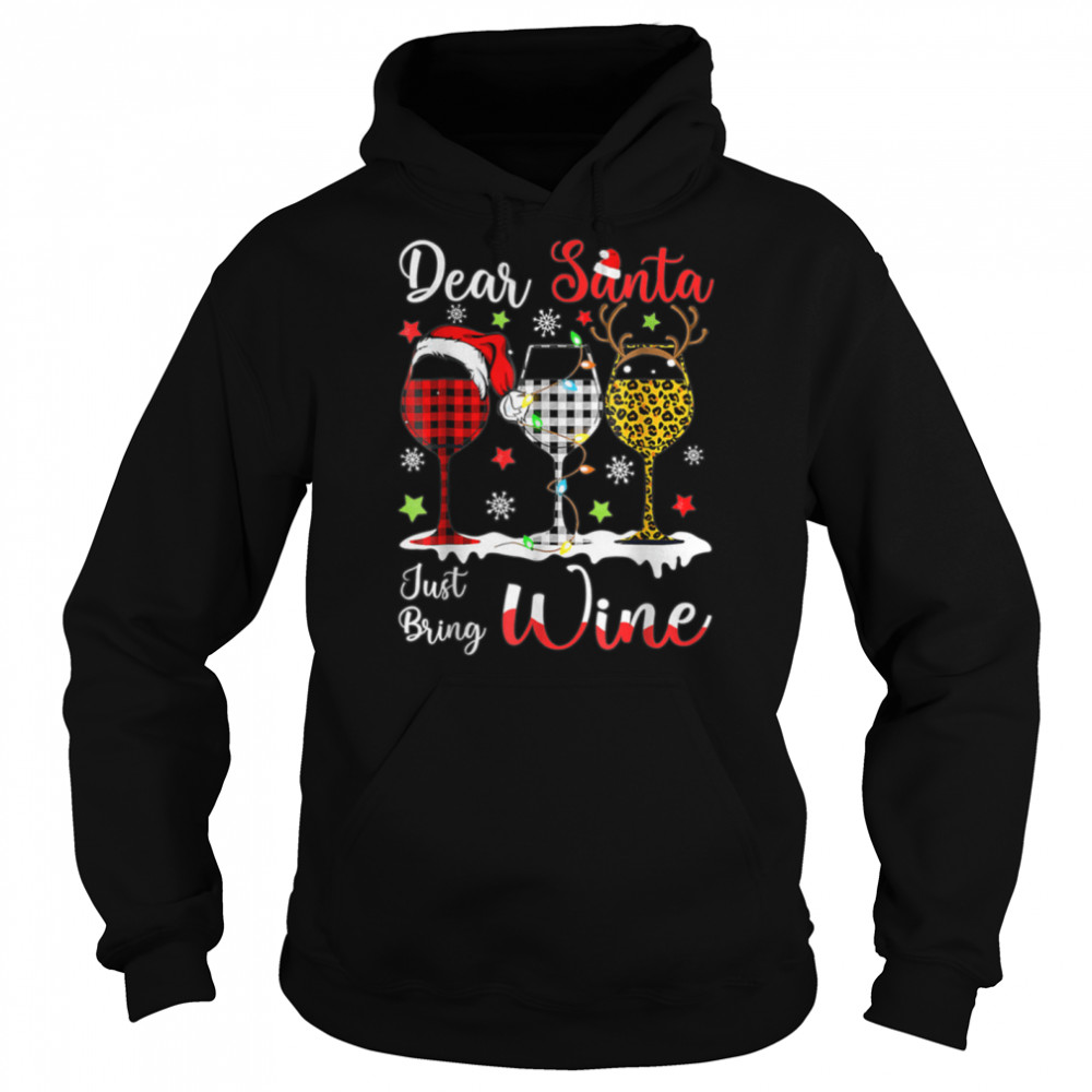 Merry Xmas Dear Santa Just Bring Wine Funny Wine T- B0BN8619KV Unisex Hoodie