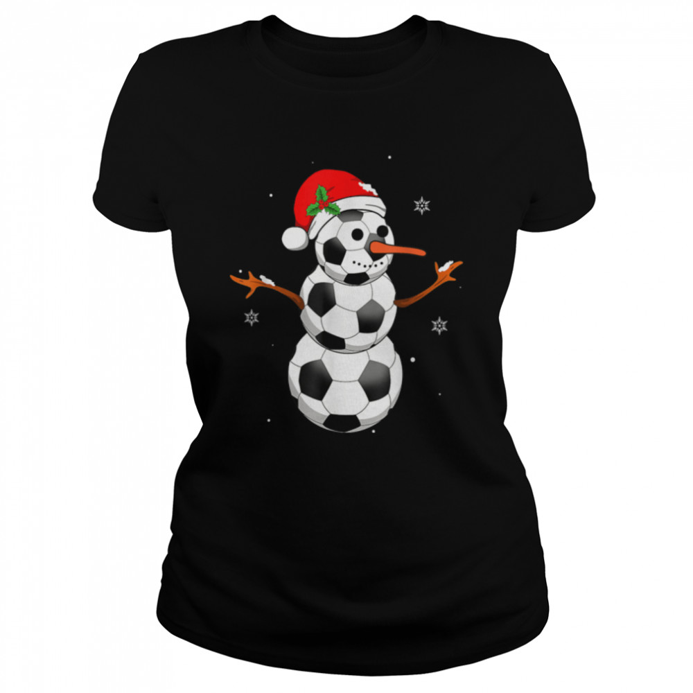 Soccer Santa Hat Snowman Christmas Lights Funny Xmas Squad T- B0BN8QJT7V Classic Women's T-shirt