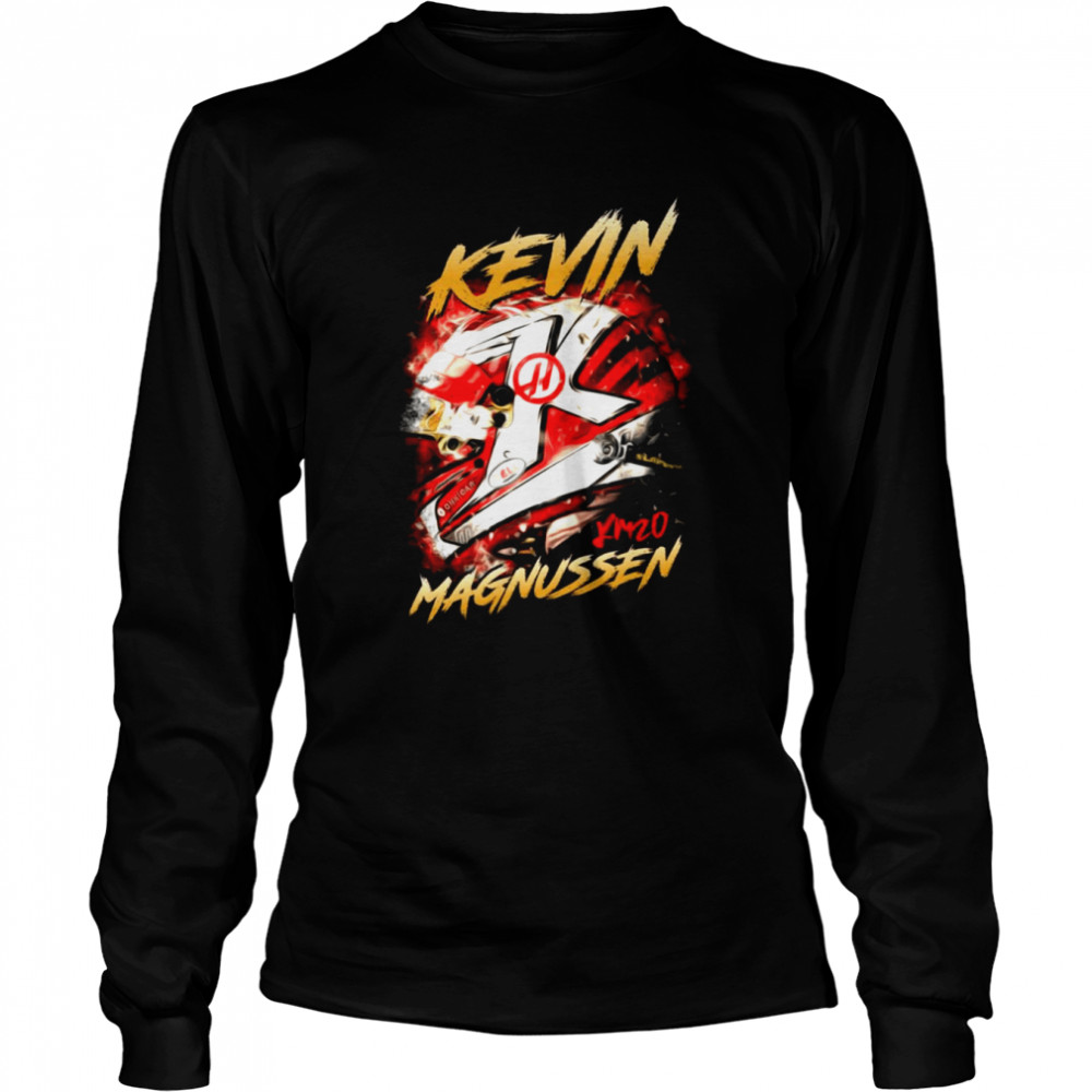 The Helmet Design Kevin Magnusen F1 Racing shirt Long Sleeved T-shirt