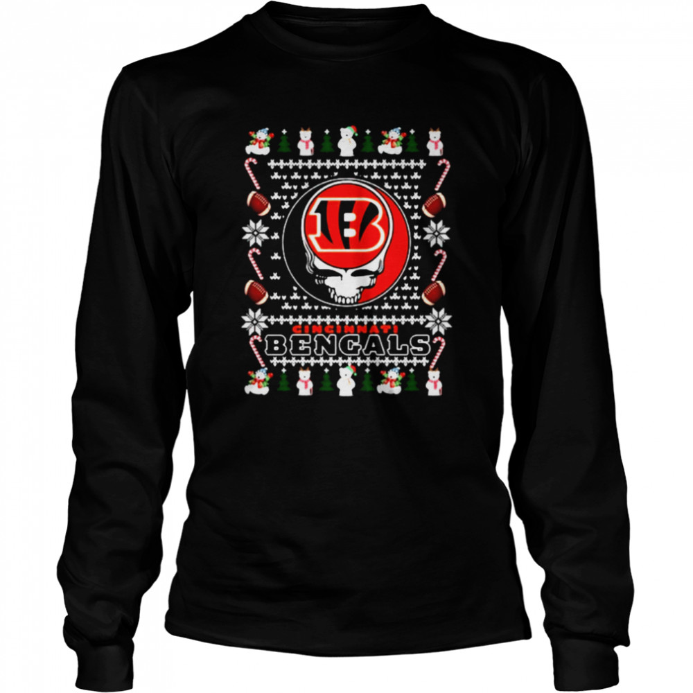 Bear Cincinnati Bengals Ugly Christmas  Long Sleeved T-shirt