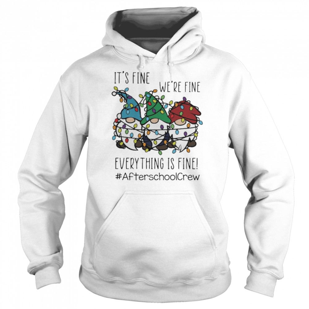 Gnome It’s Fine We’re Fine Everything Is Fine Christmas light #Afterschoolcrew shirt Unisex Hoodie