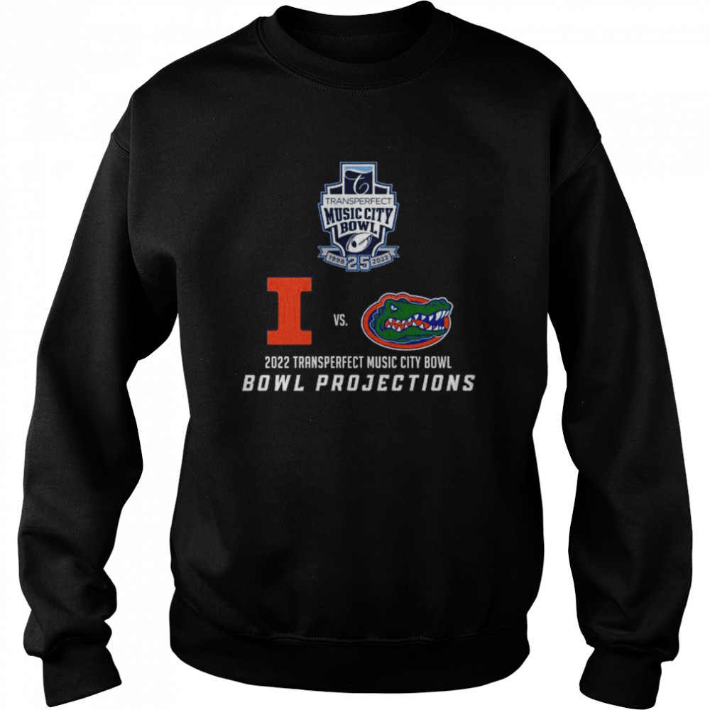 Illinois Strength vs Florida Gators 2022 Transperfect Music City Bowl Bowl Projections shirt Unisex Sweatshirt