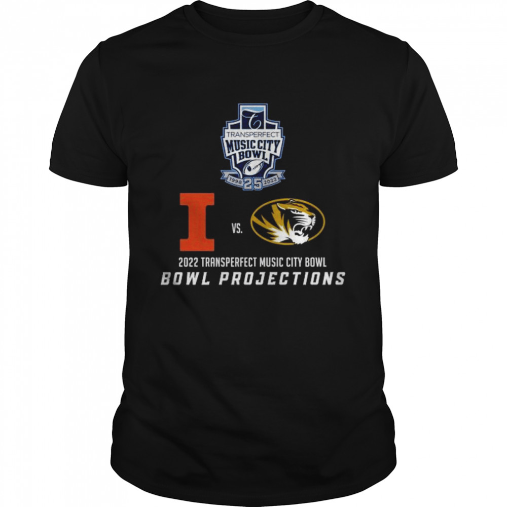 Illinois Strength vs Missouri Tigers 2022 Transperfect Music City Bowl Bowl Projections shirt