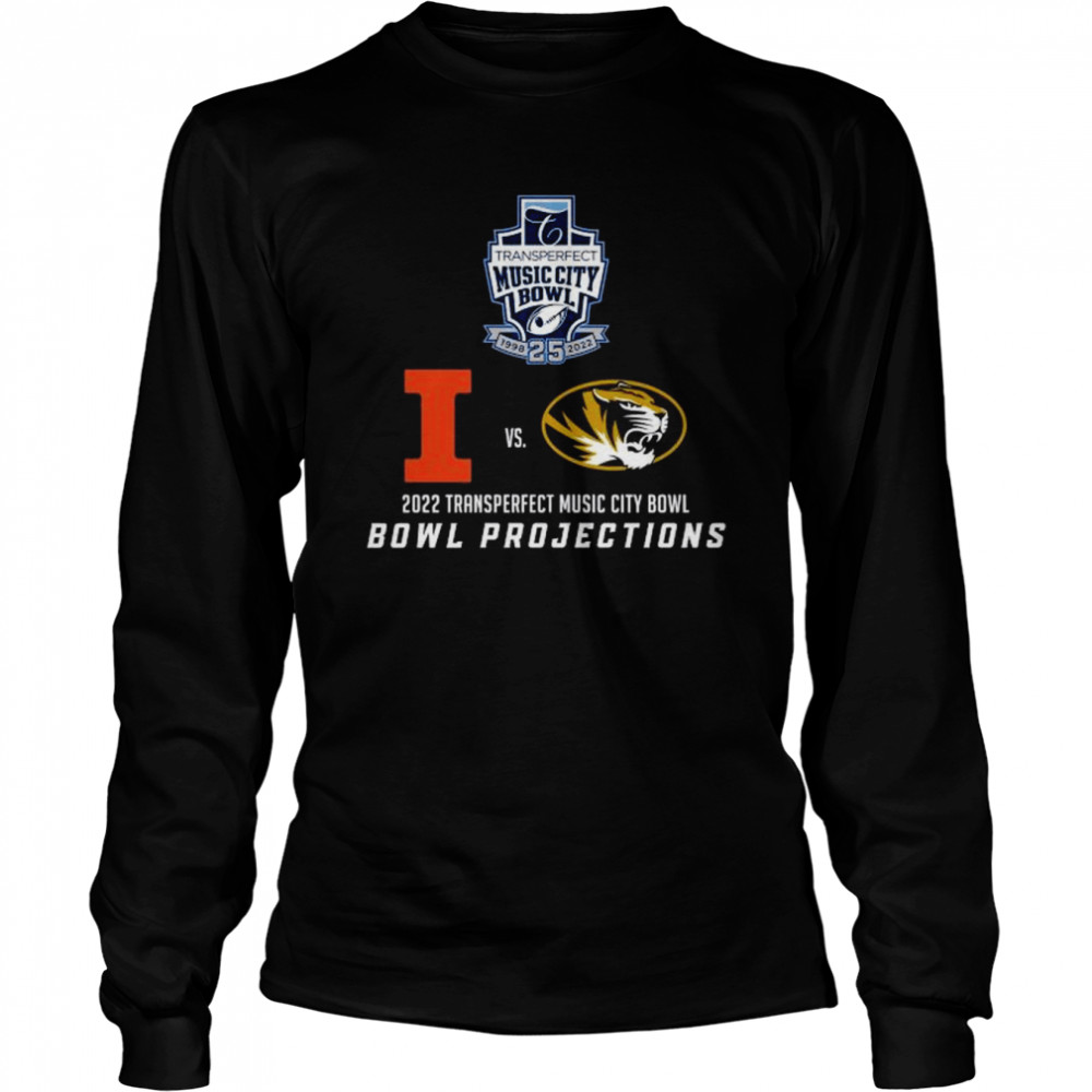 Illinois Strength vs Missouri Tigers 2022 Transperfect Music City Bowl Bowl Projections shirt Long Sleeved T-shirt