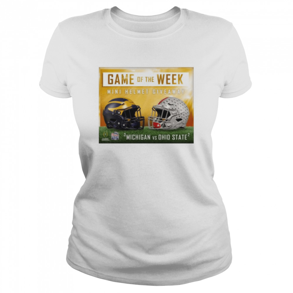 Michigan vs Ohio state Football 2022 Game Mini Helmet give away shirt Classic Women's T-shirt