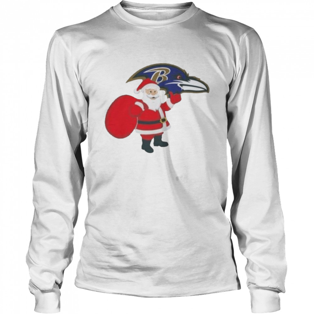 Santa Claus Baltimore Ravens NFL Christmas 2022 shirt Long Sleeved T-shirt