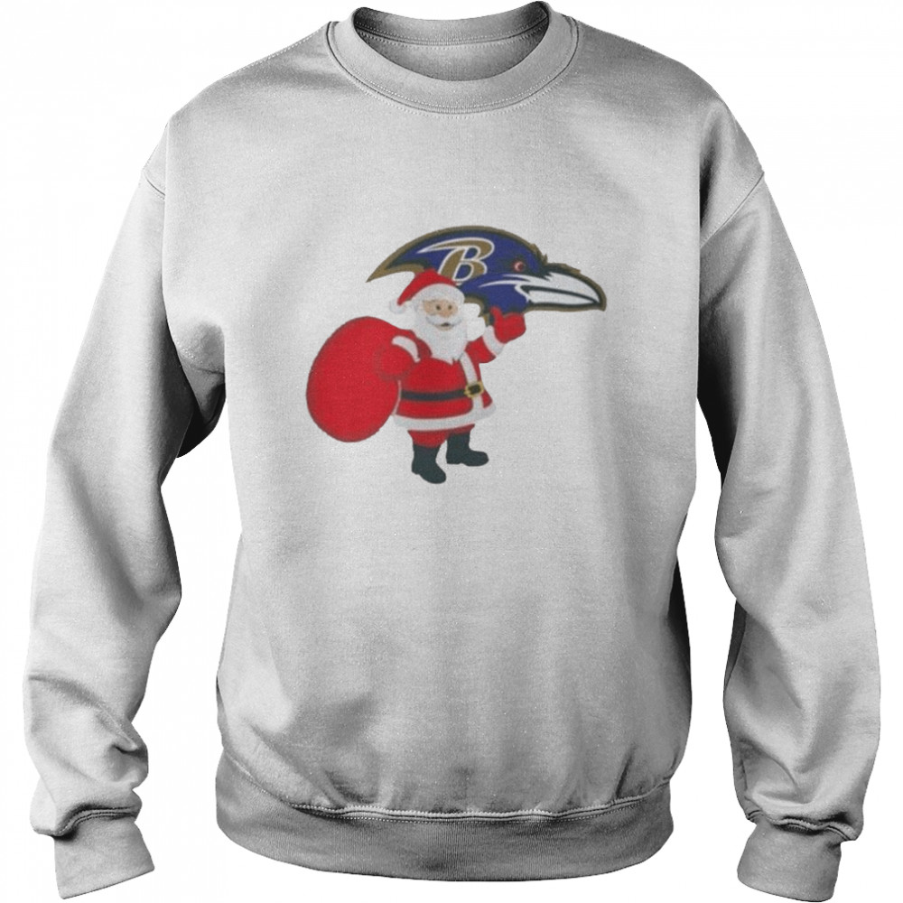 Santa Claus Baltimore Ravens NFL Christmas 2022 shirt Unisex Sweatshirt