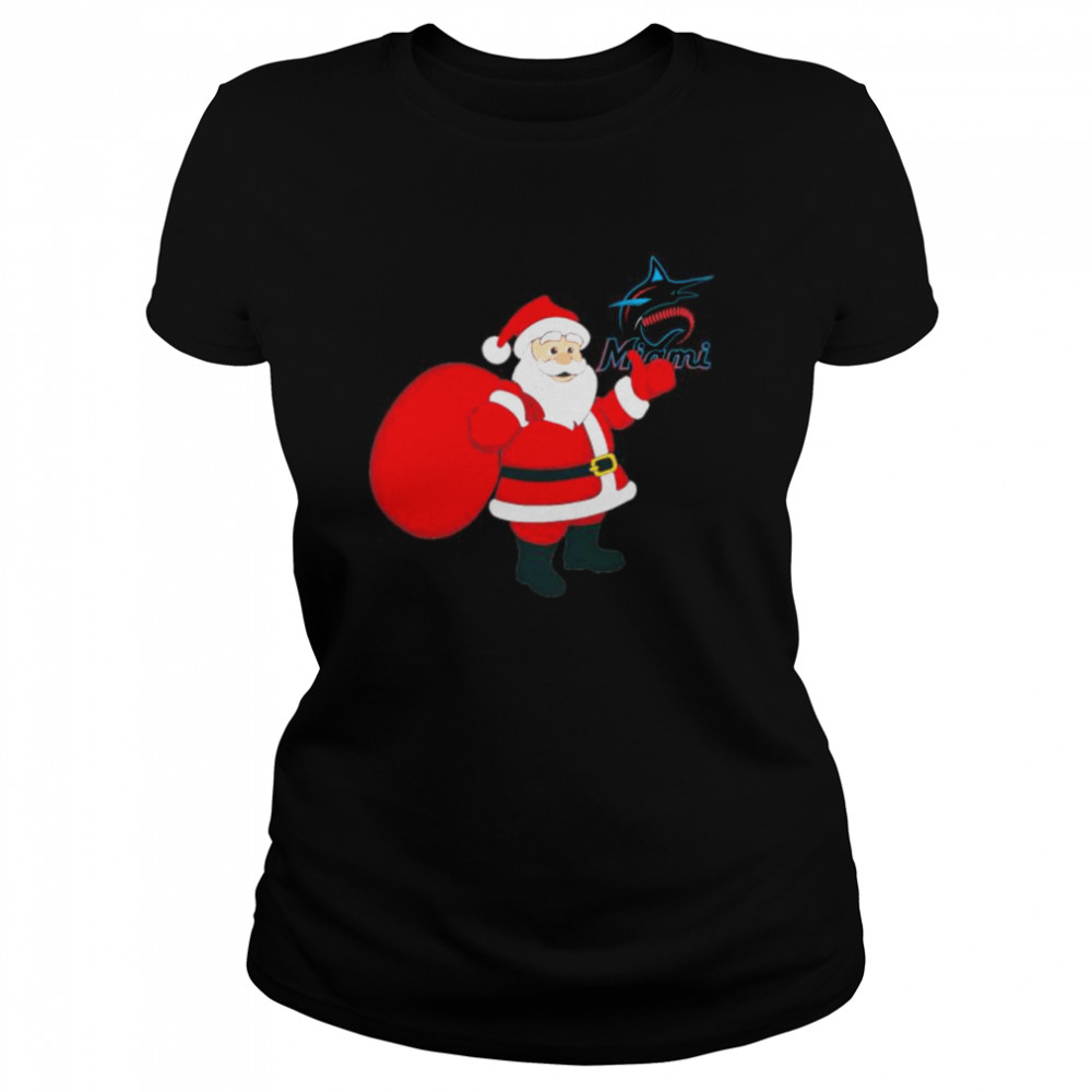 Santa Claus Miami Marlins MLB Christmas 2022 shirt Classic Women's T-shirt