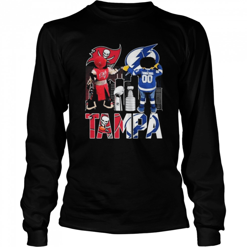 Tampa Bay Buccaneers Captain Fear And Tampa Bay Lightning Thunderbug  Long Sleeved T-shirt