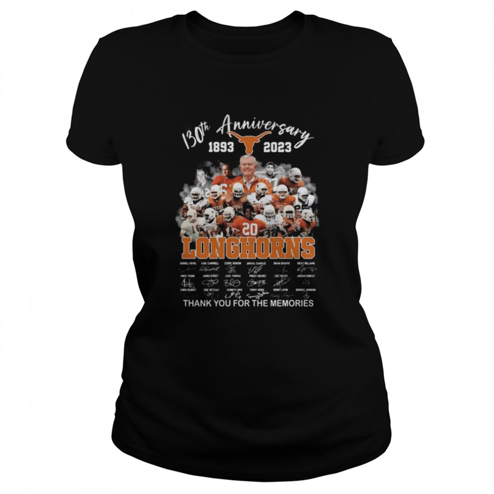 Texas Longhorns team 130th anniversary 1893-2023 thank you for the memories signatures shirt Classic Women's T-shirt