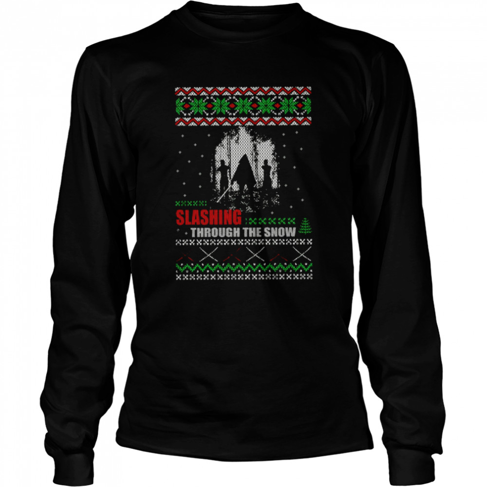 The Walking Dead Michonne Ugly Christmas shirt Long Sleeved T-shirt