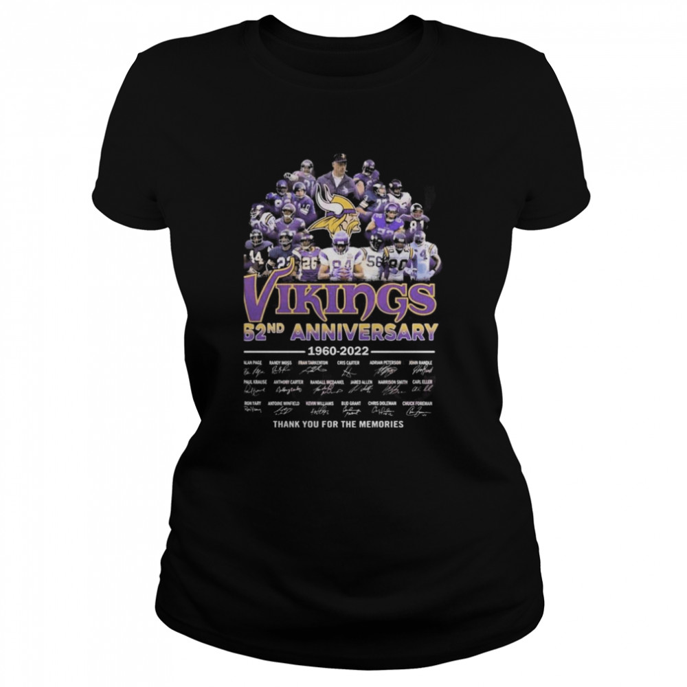 Vikings 62nd Anniversary 1960 – 2022 Thank You For The Memories T- Classic Women's T-shirt